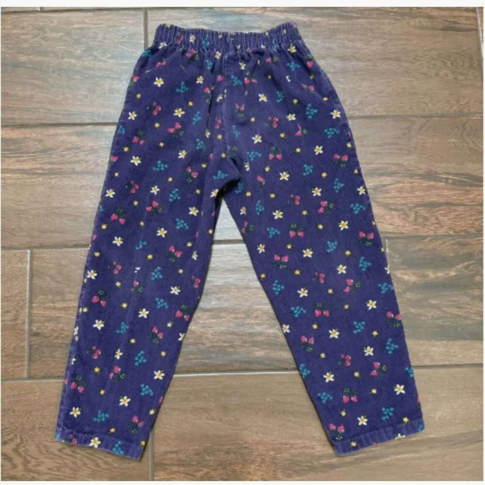 Vintage Oshkosh BGosh Girl's 5 Corduroy Fruit Pants Strawberries Blueberries USA